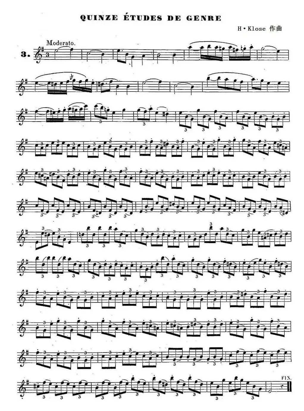 H·Klose练习曲（Quinze etudes de genre—3）