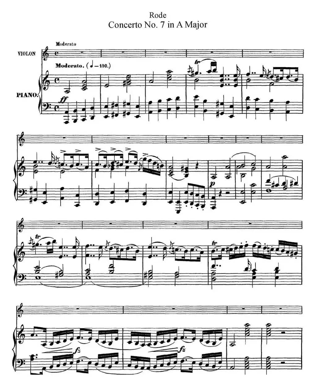 Rode Concerto No.7 in A Major（小提琴+钢琴伴奏）