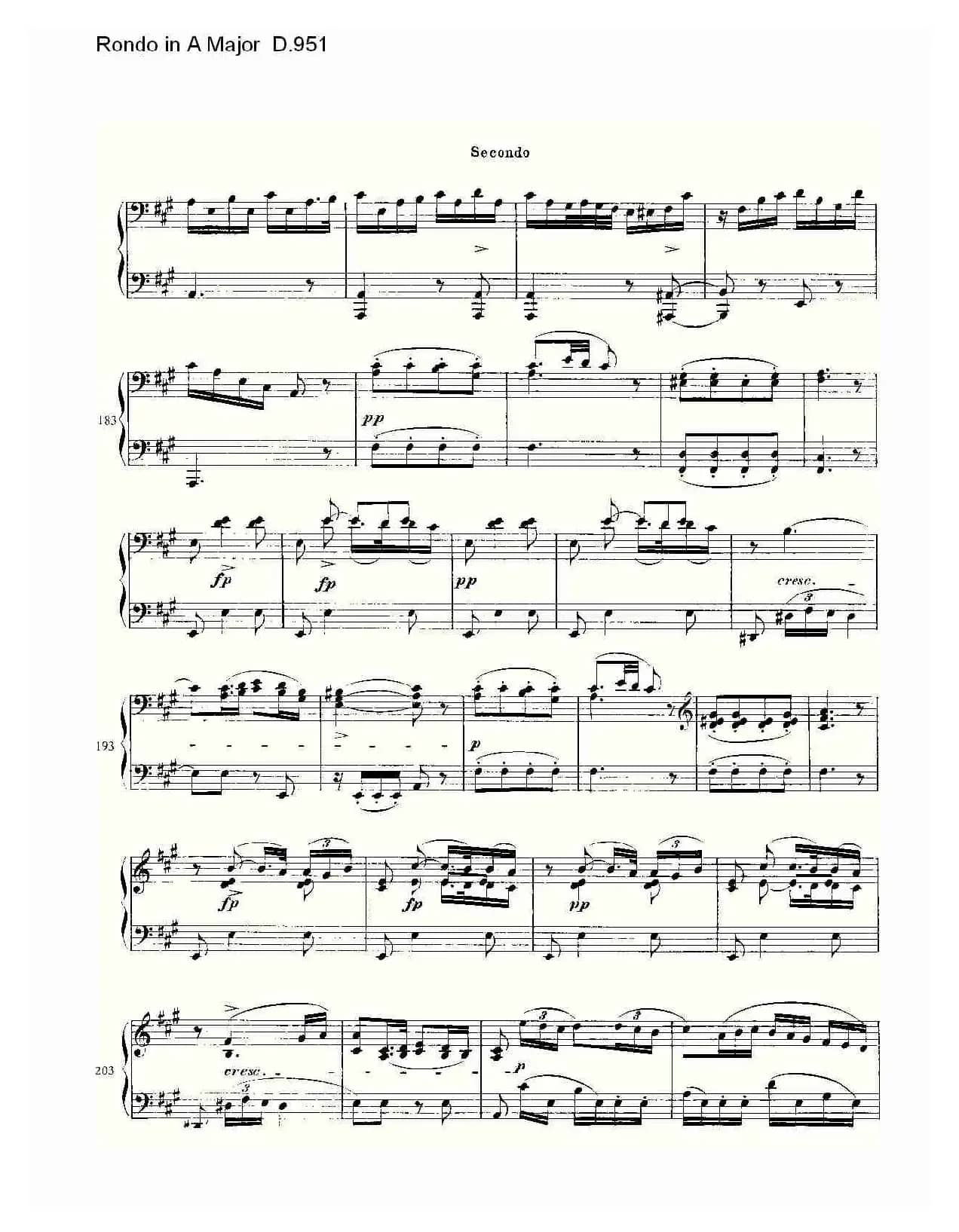 Rondo in A Major D.951（Ａ大调回旋曲D.951）