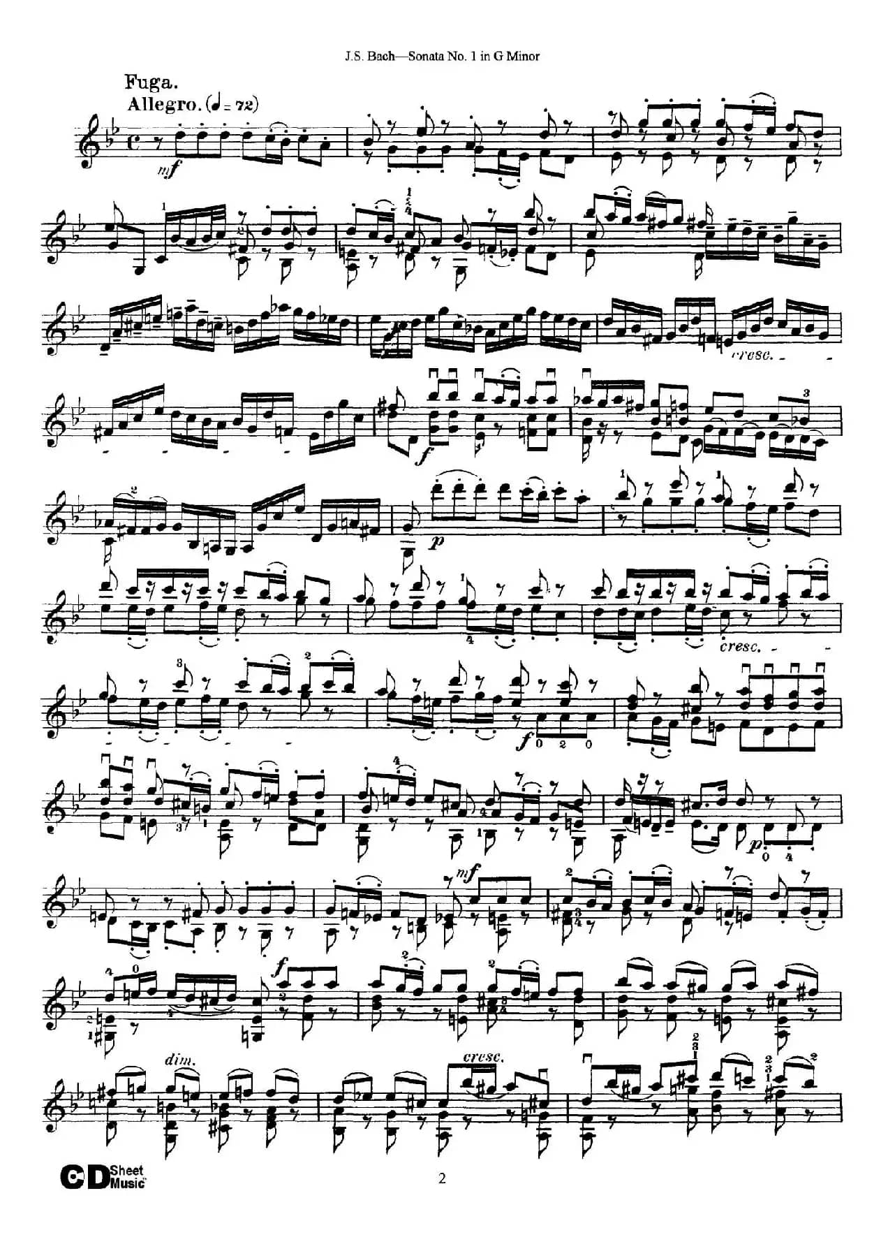 6 Violin Sonatas and Partitas 1.Sonata No.1 G Minor