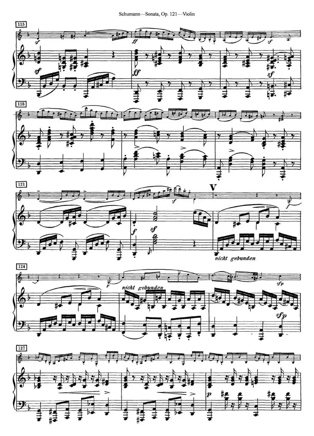 Violin Sonata Op.121（小提琴+钢琴伴奏）