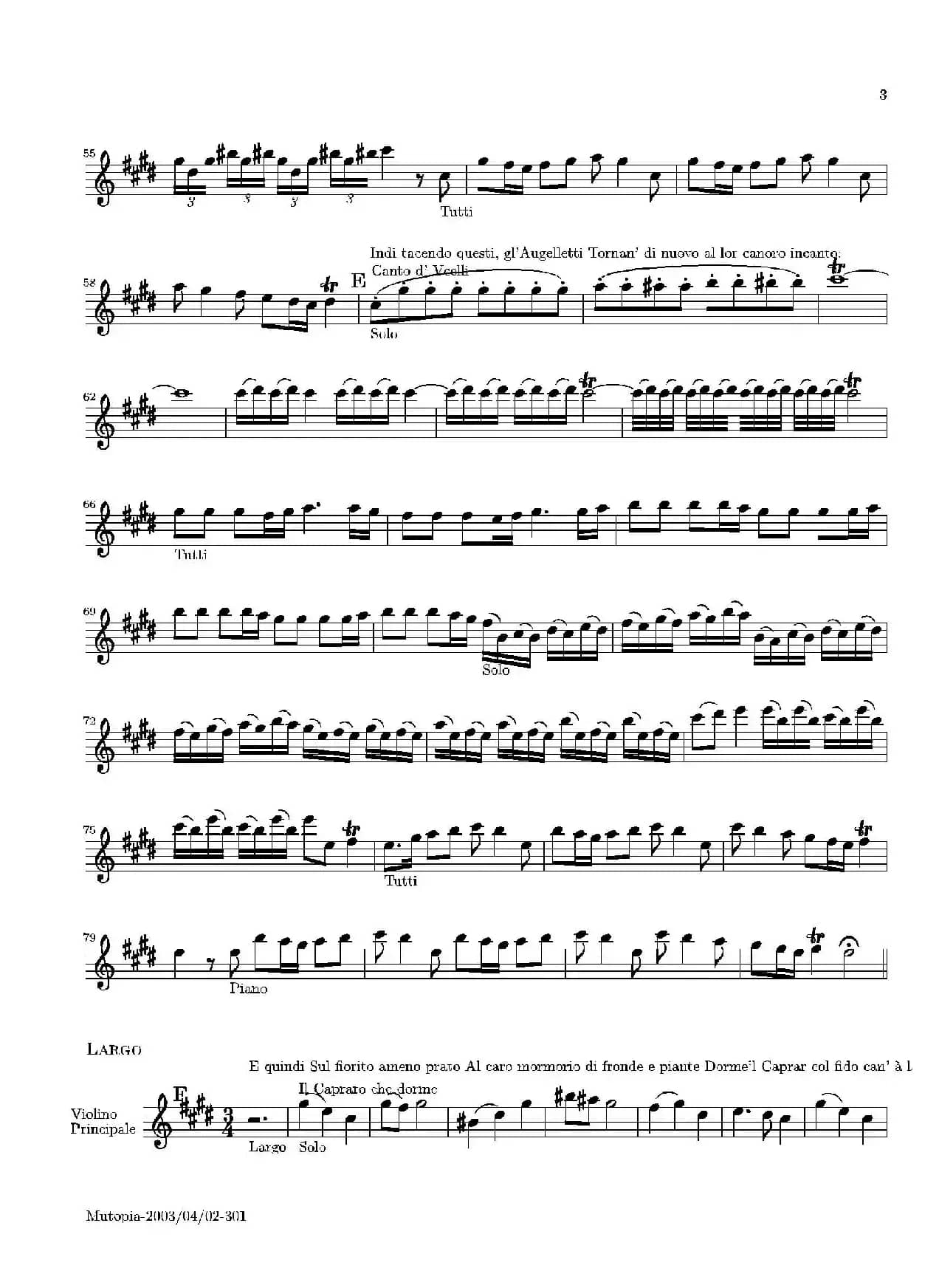 La Primavera·Spring（四季·春）（小提琴分谱）