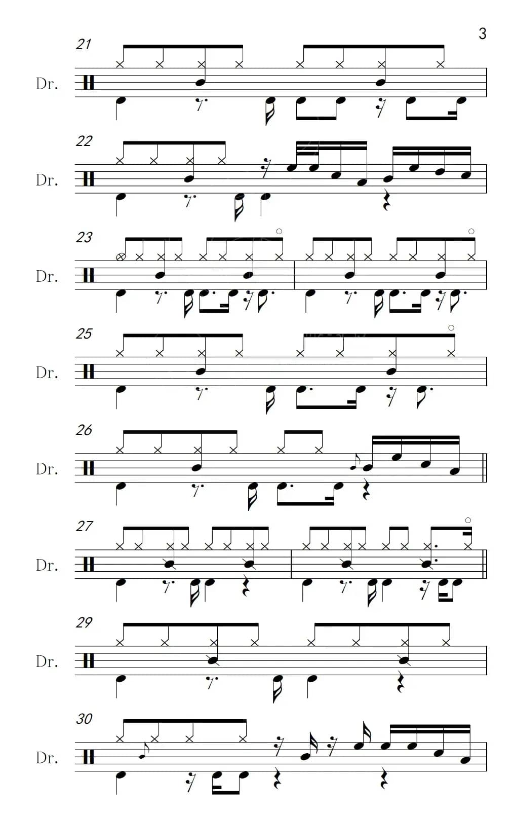 安妮（架子鼓谱）