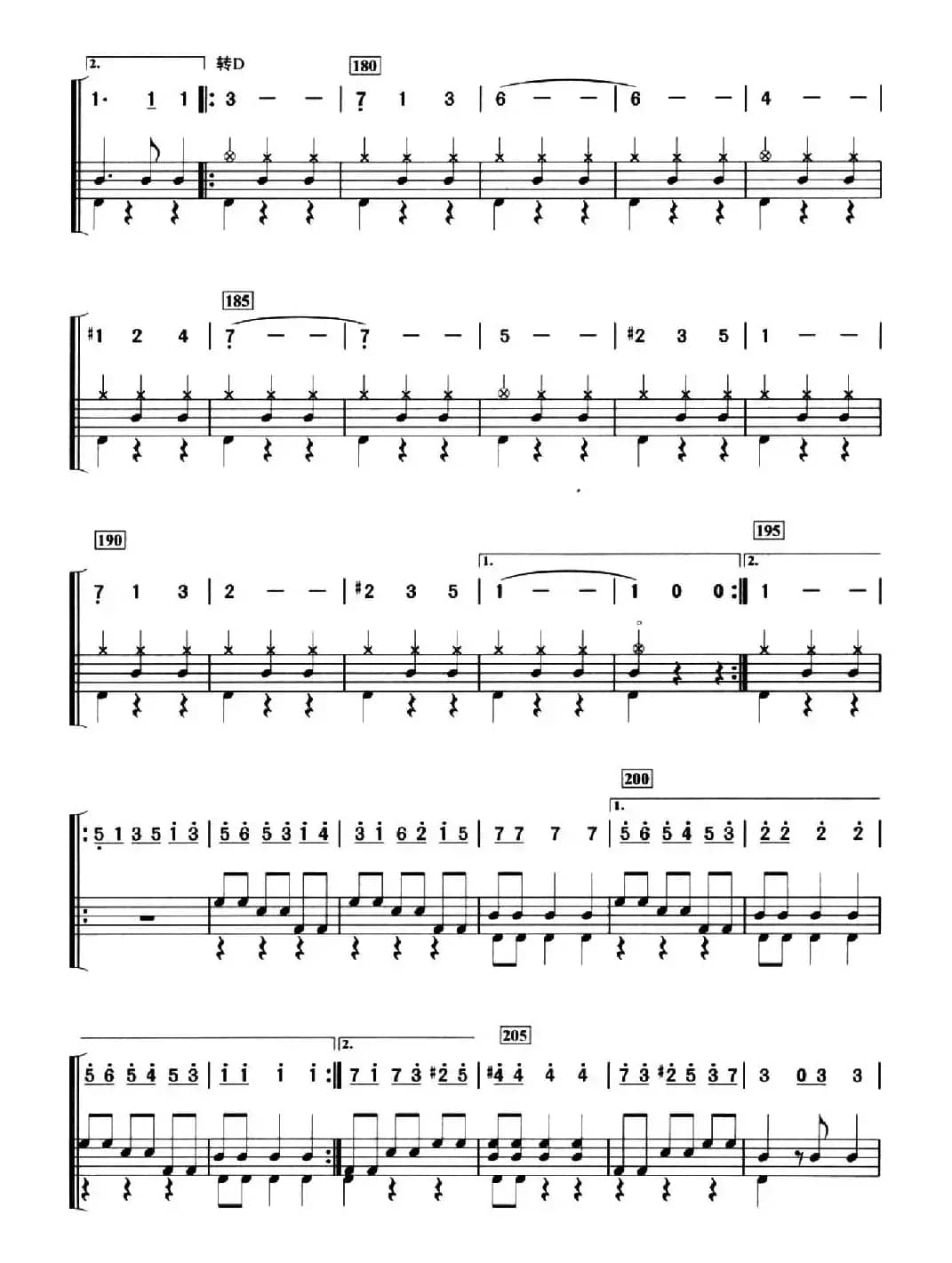 [法]溜冰圆舞曲（架子鼓、简谱+鼓谱）