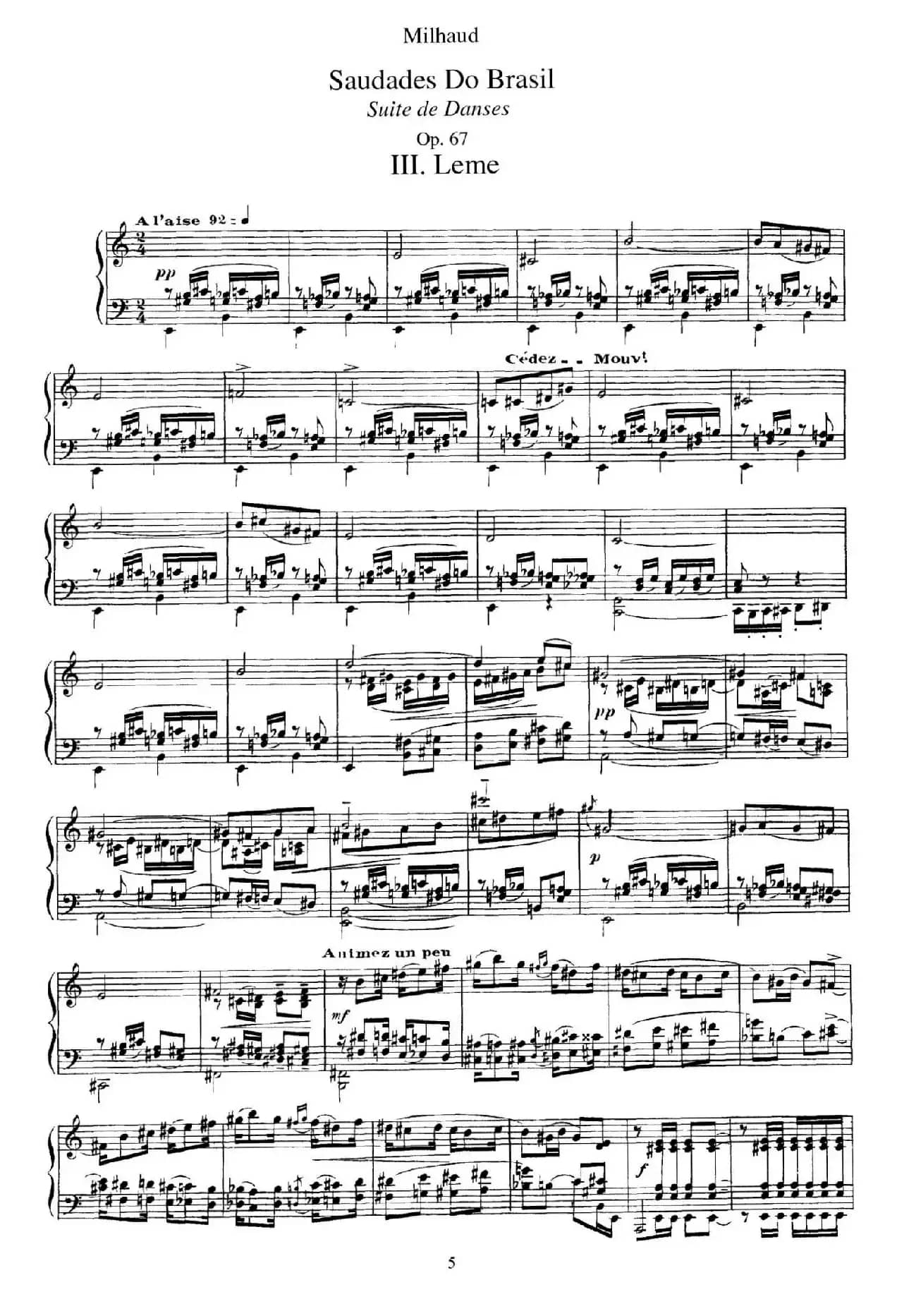 Saudados do Brasil Op.67（巴西回忆·Ⅲ）