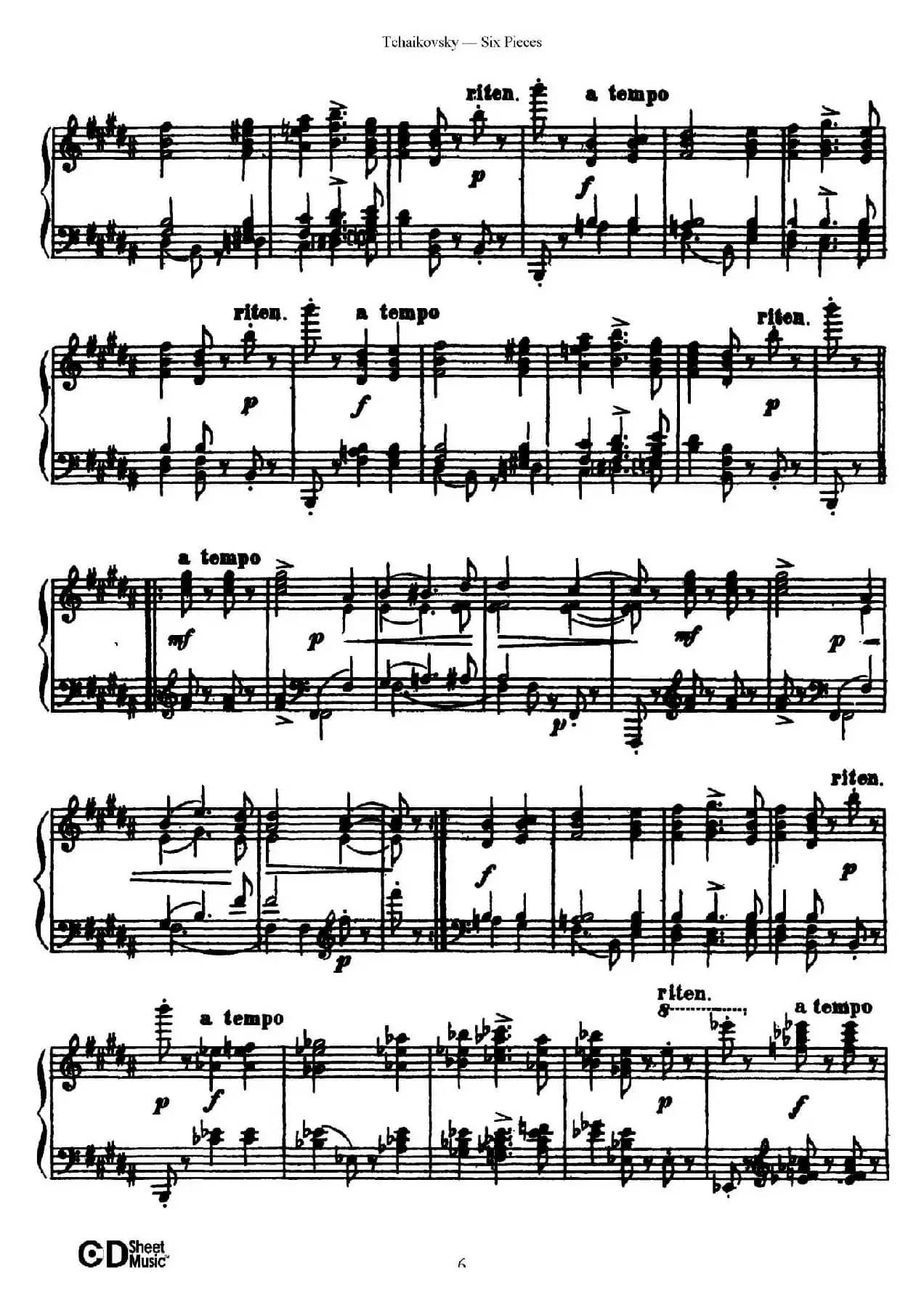 Six Pieces Op.51（6首小品·1）