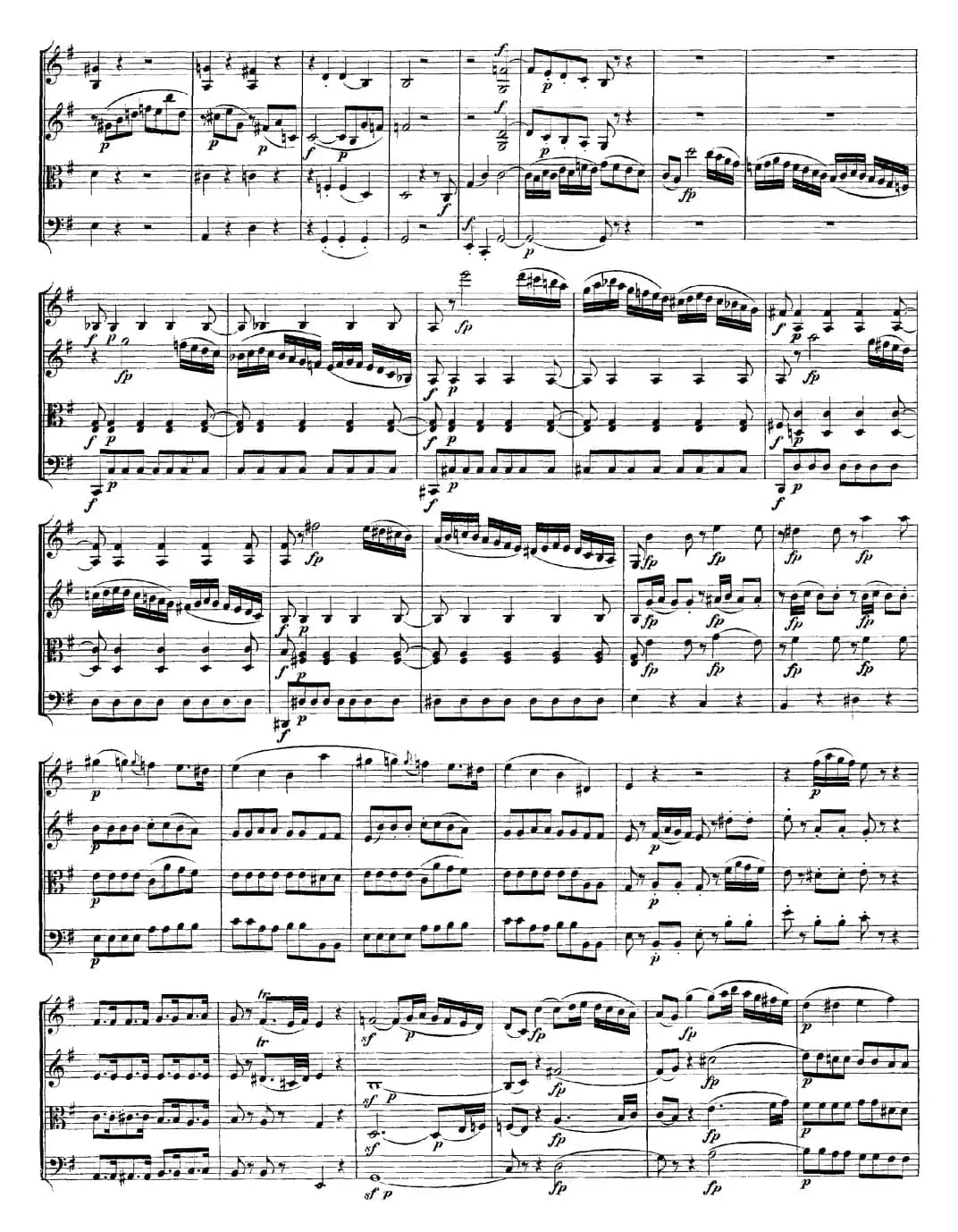 Mozart《Quartet No.14 in G Major,K.387》（总谱）