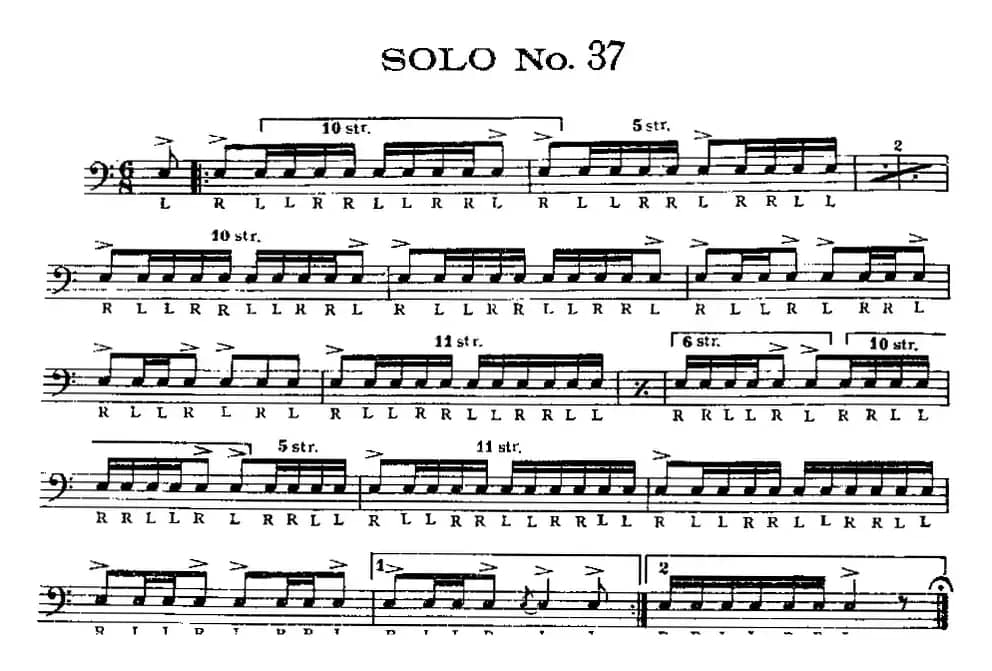 美国军鼓 SOLO No.36-40（爵士鼓谱）