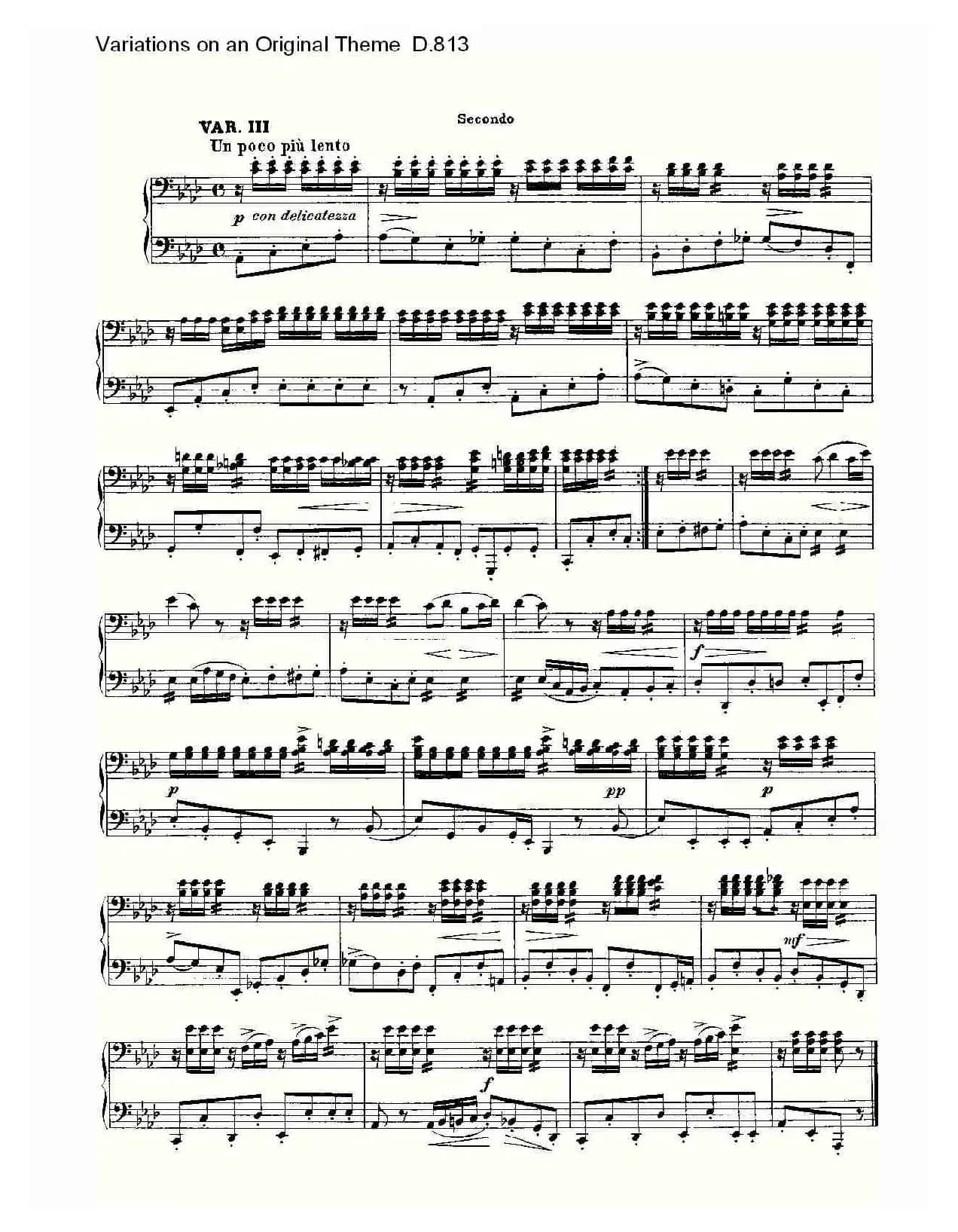Variations on an Original Theme D.813（原生态主题变鸣曲 D.）