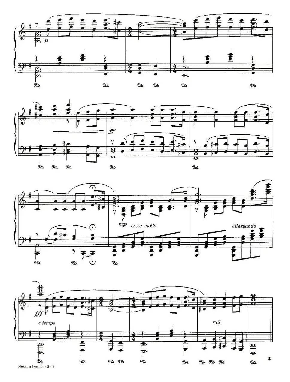 今夜无人入眠（歌剧《图兰朵》选曲）