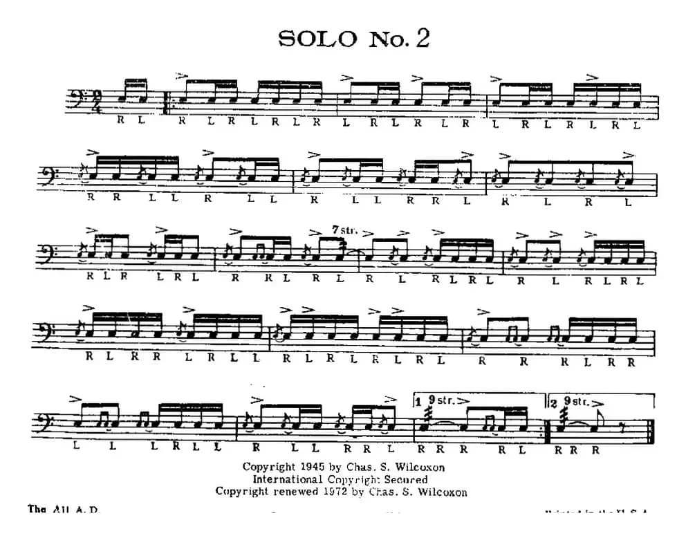 美国军鼓 SOLO No.1—5 （爵士鼓谱）