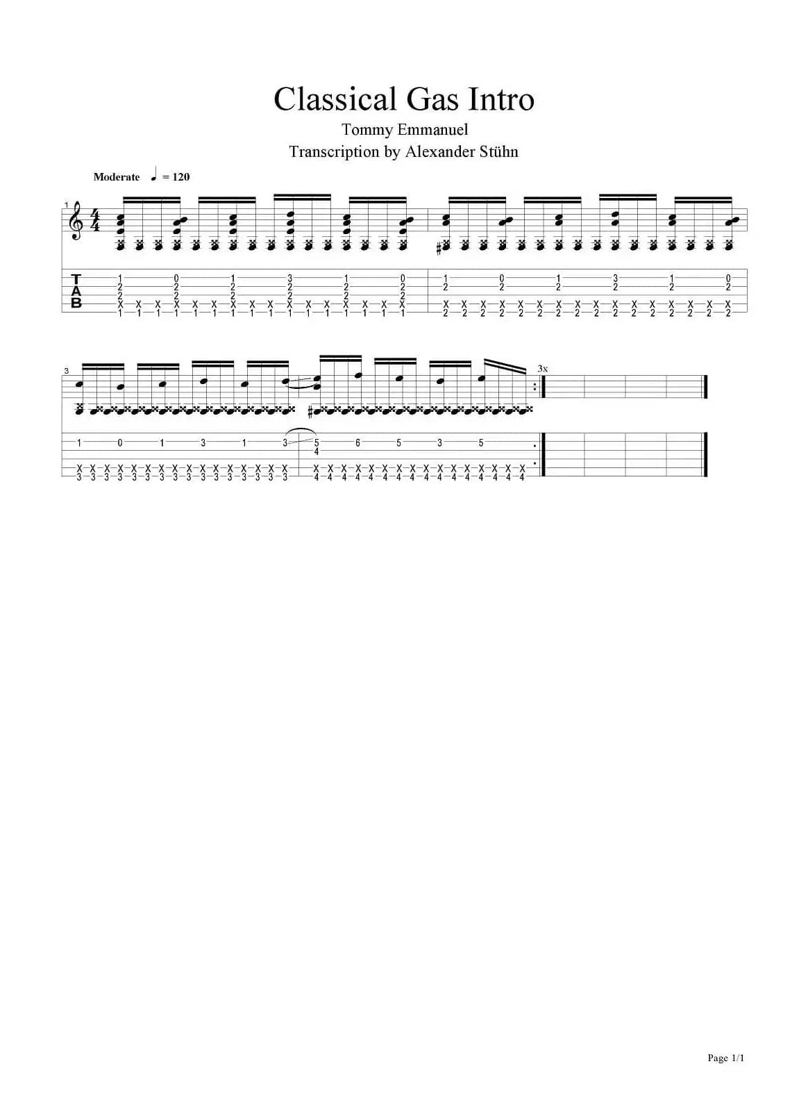 tommy emmanuel：classical gas intro（指弹吉他）