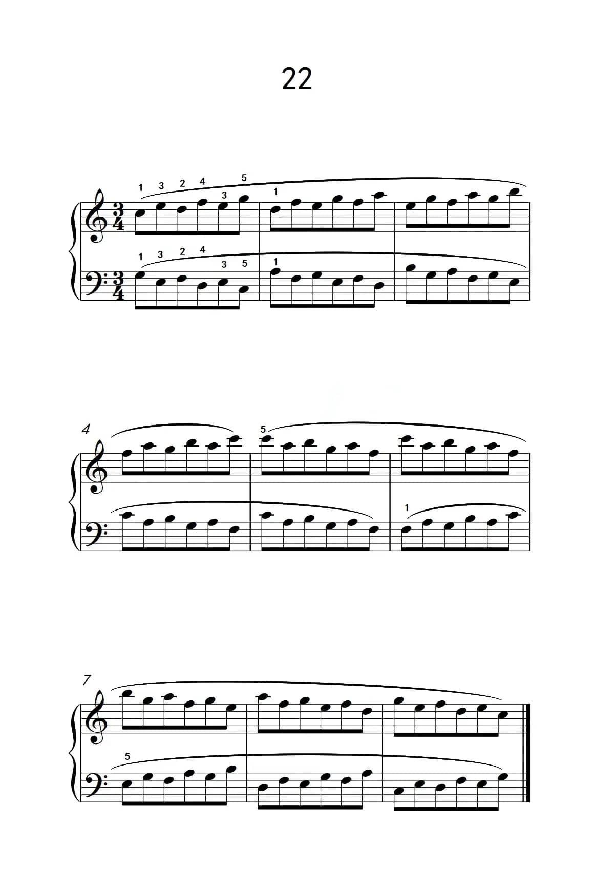 五.长句子的连奏22（儿童钢琴手指练习 1）