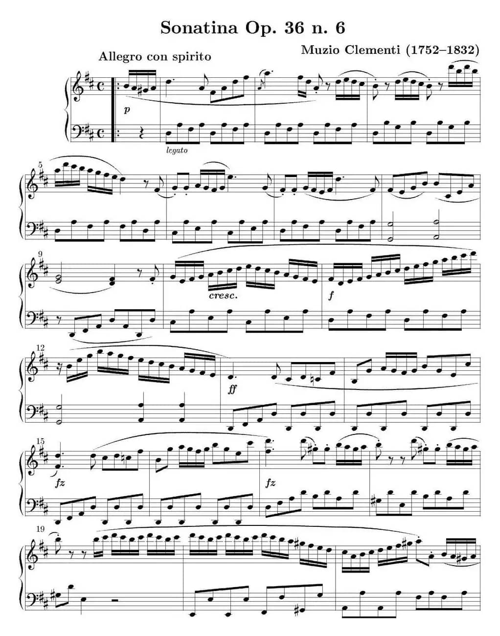 6 Sonatinas Op.36（6首钢琴小奏鸣曲-6）