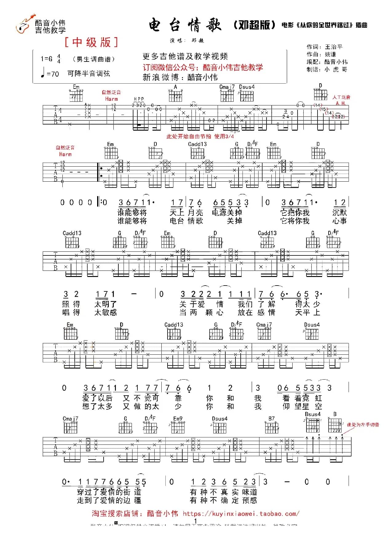 电台情歌（酷音小伟编配版）
