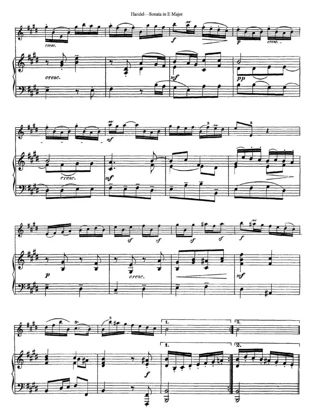 Violin Sonata No.6 in E major（小提琴+钢琴伴奏）