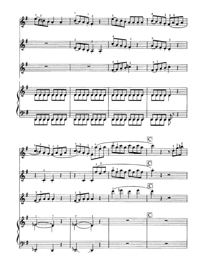 G大调弦乐小夜曲（第四乐章）（四重奏）