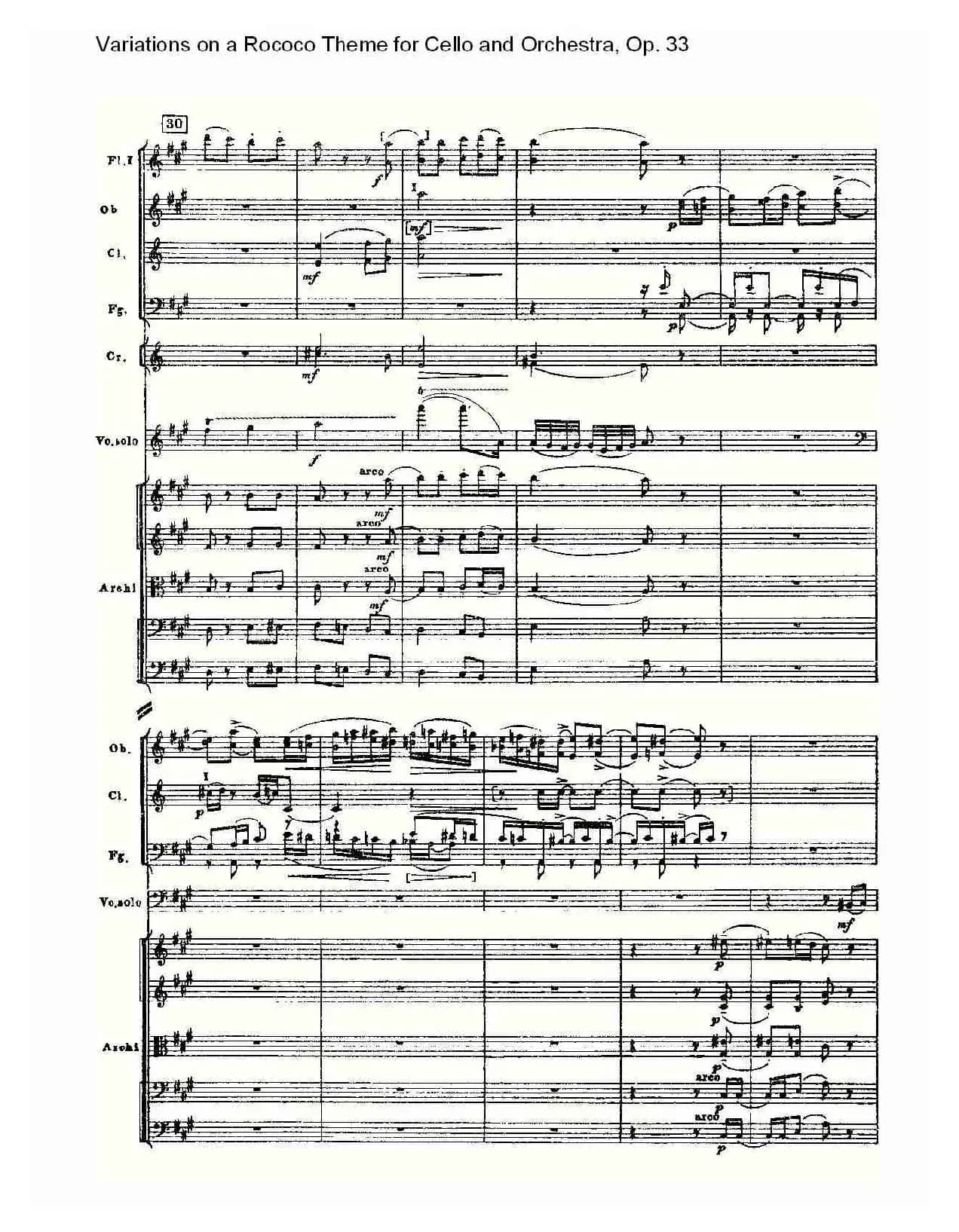 大提琴与管弦乐洛可可主题a小调变奏曲, Op.33（一）