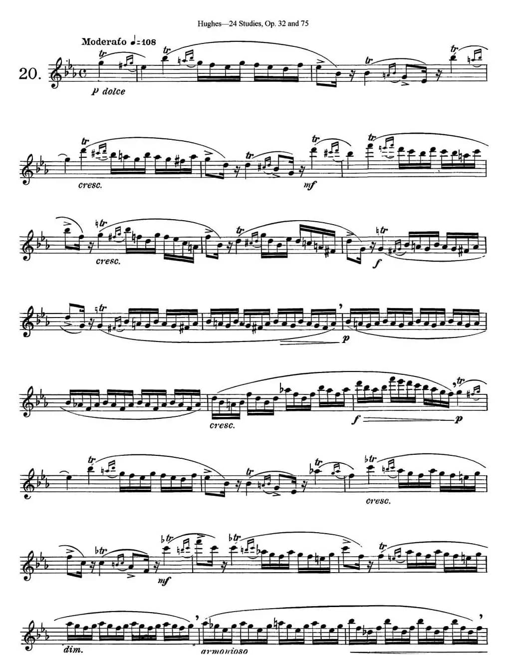 胡埃斯24首长笛练习曲Op.32（NO.20）