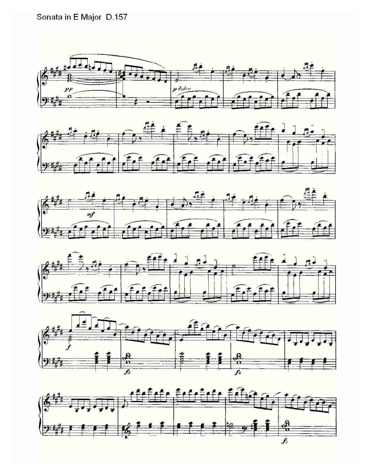 Sonata in E Major D.157（E大调奏鸣曲 D.157）