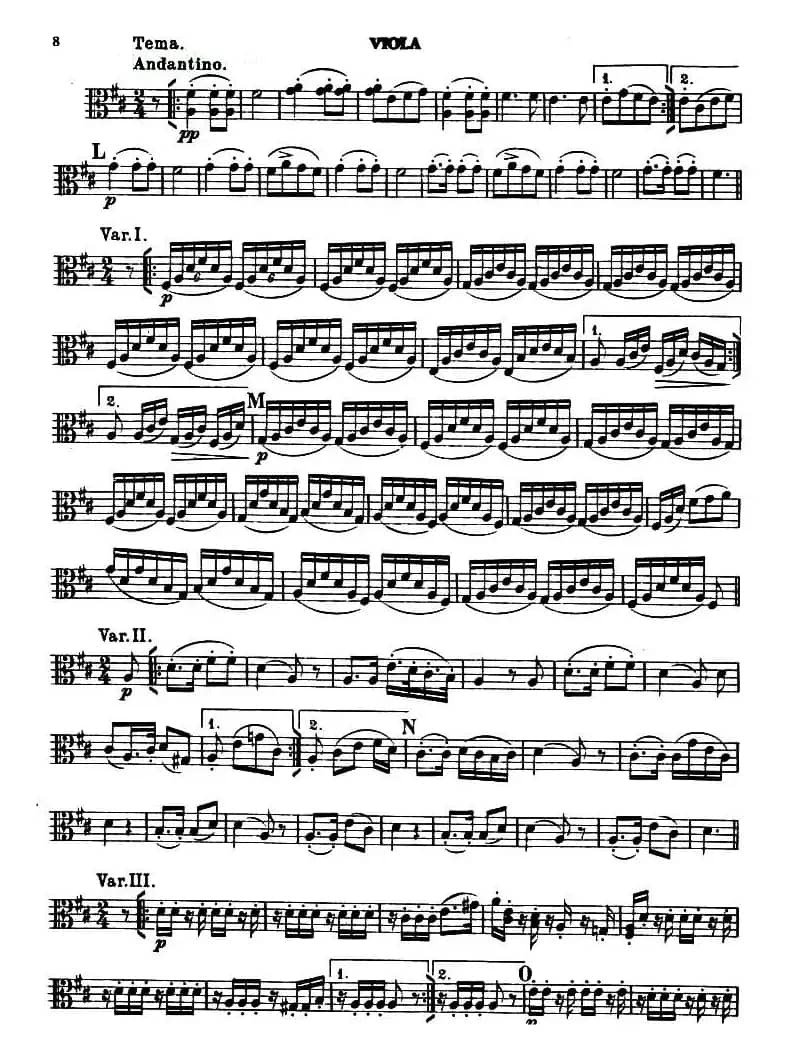 TROUT QUINTET（鳟鱼五重奏）（中提琴分谱）