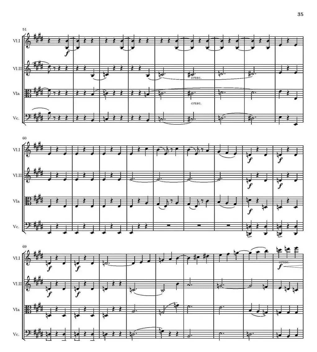 String Quartet nr.18 in E minor（E小调弦乐四重奏、P31-45）