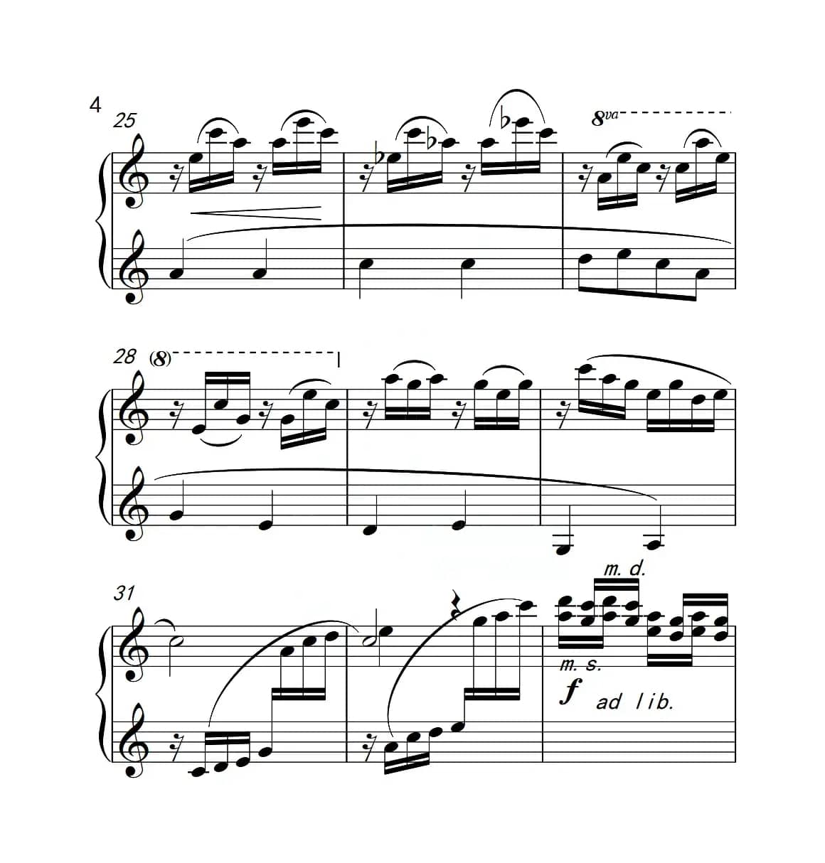 第六级B组 溪边嬉水（中国音乐学院钢琴考级作品1~6级）