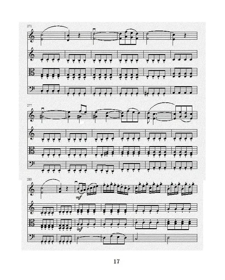 No.1弦乐四重奏总谱（第四乐章）