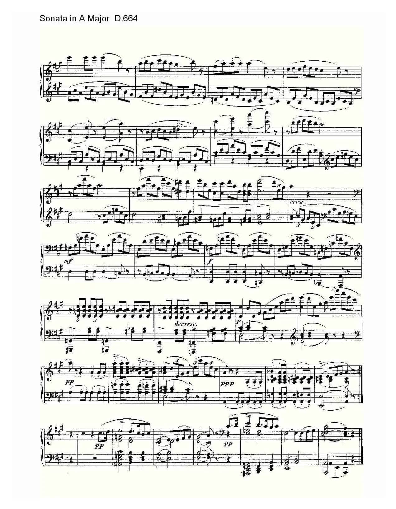 Sonata in A Major D.664（A大调奏鸣曲D.664）