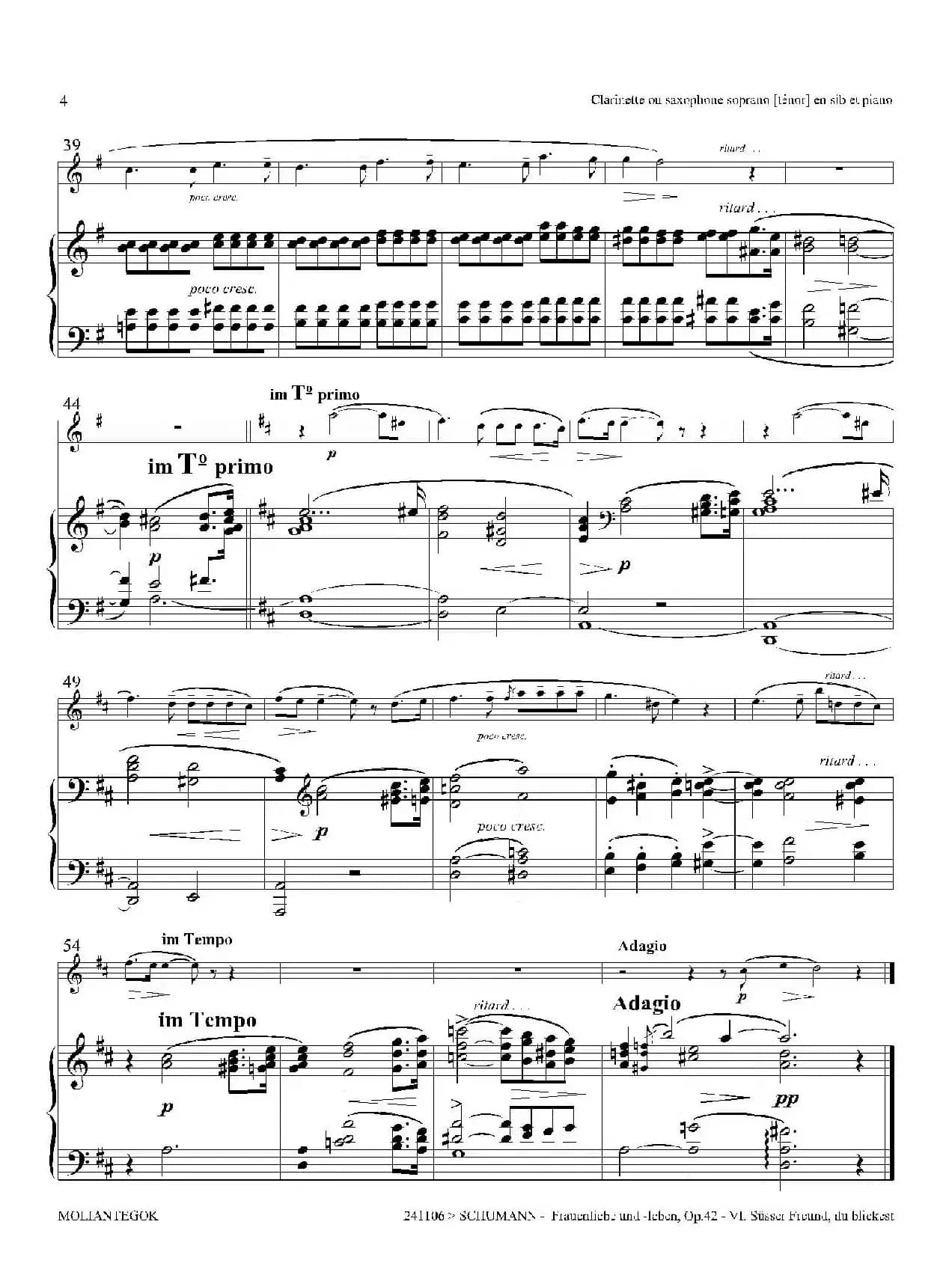 妇女的爱情与生活 Op42·Ⅵ(高音萨克斯+钢琴伴奏)