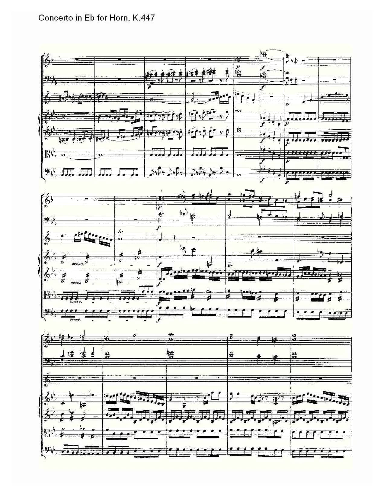 Concerto in Eb for Horn, K.447（Eb调法国号协奏曲, K.447）