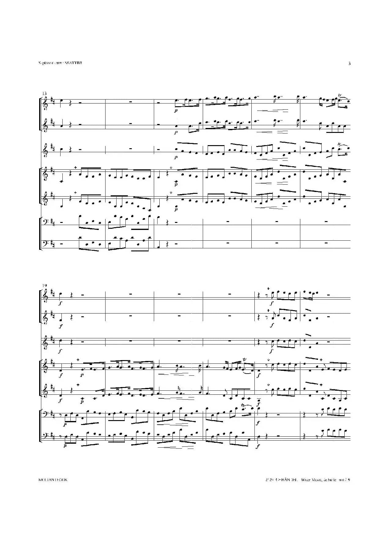 Water Music（HWV.349 No.2）（萨克斯合奏总谱）