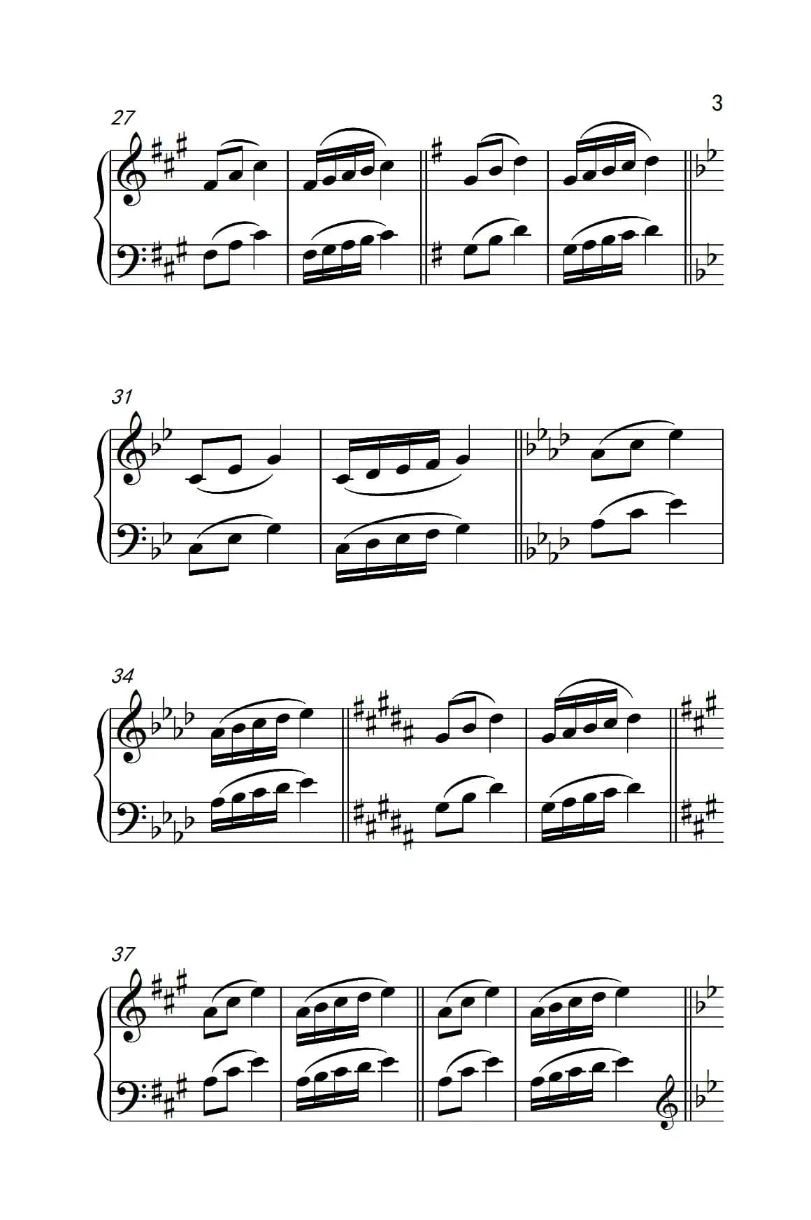 七.五指原位移调练习26（1）（儿童钢琴手指练习 1）