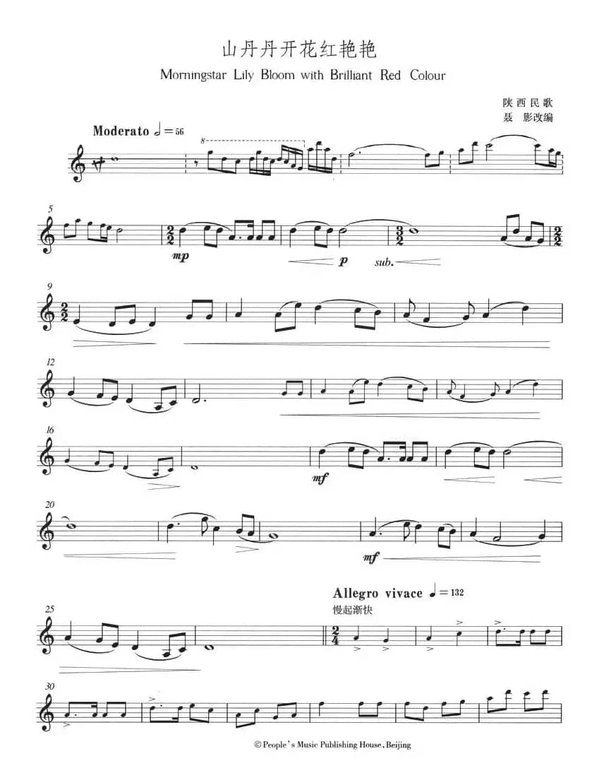 山丹丹开花红艳艳（小号）