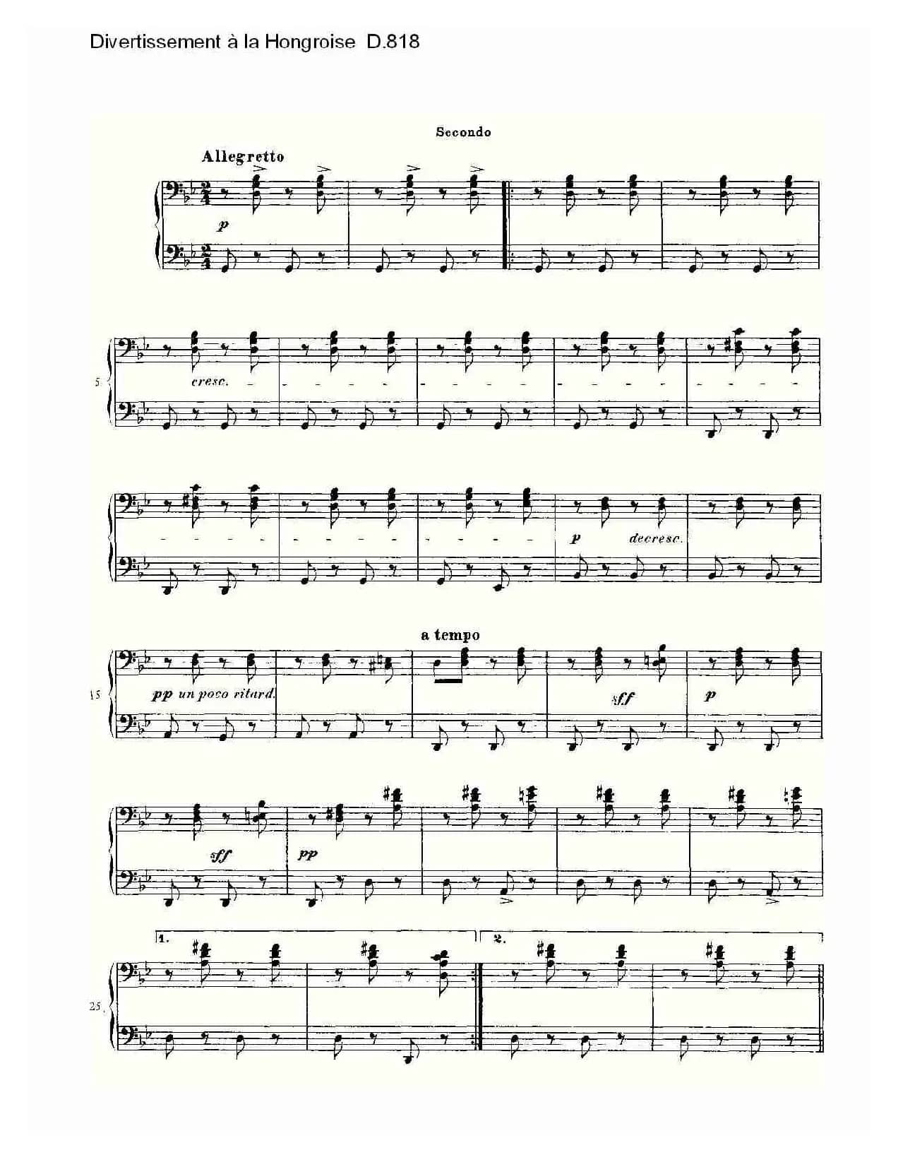 Divertissement à la Hongroise D.818