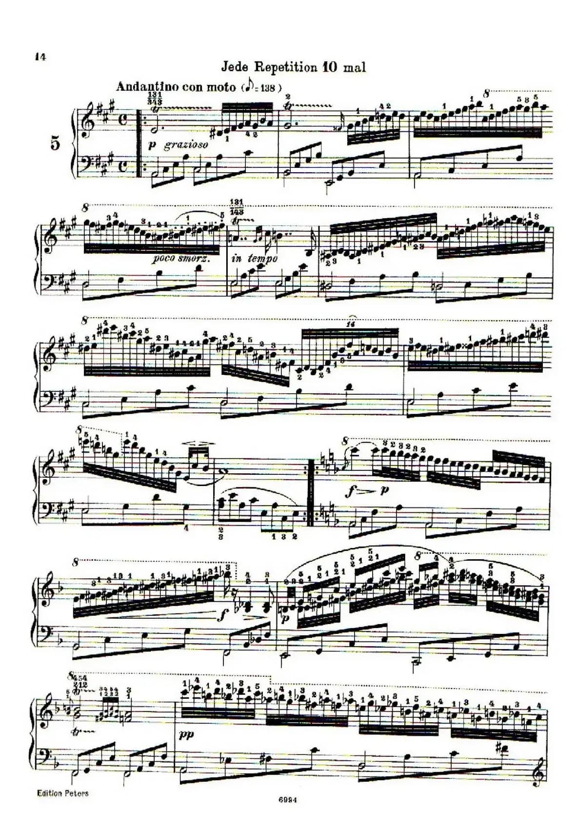 School of the Virtuoso Op.365（60首钢琴高级练习曲·5）