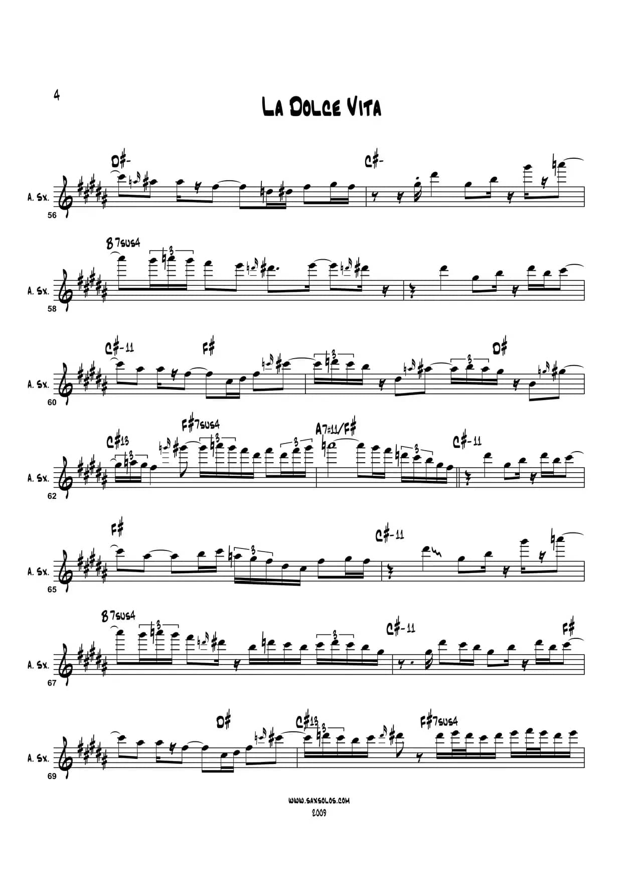 La Dolce Vita（中音萨克斯）