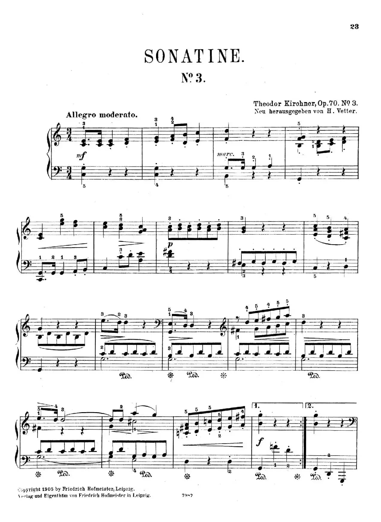 Five Sonatinas Op.70（5首钢琴小奏鸣曲·3）