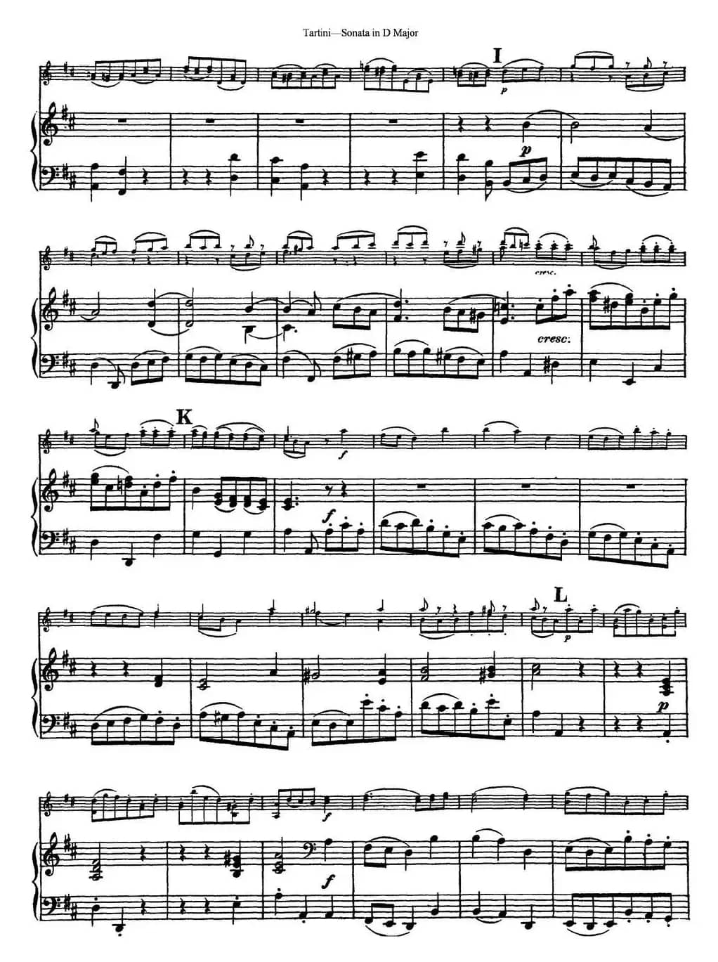 Violin Sonata in D Major（小提琴+钢琴伴奏）