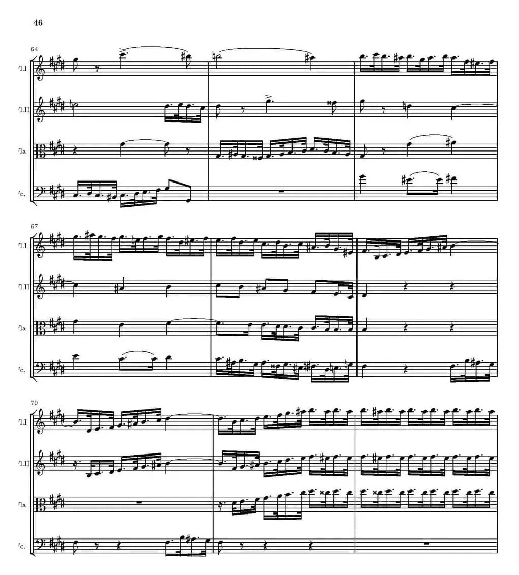 String Quartet nr.18 in E minor（E小调弦乐四重奏、P46-60）