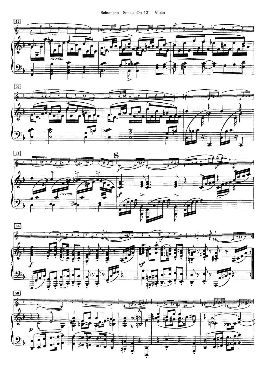 Violin Sonata Op.121（小提琴+钢琴伴奏）