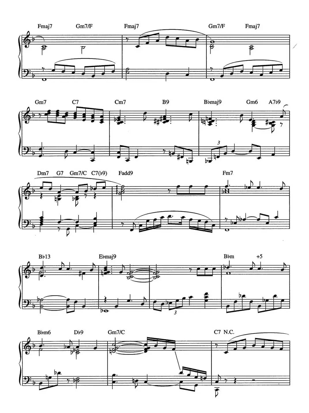 The Midnight Sun Will Never Set（爵士钢琴酒吧独奏钢琴谱）