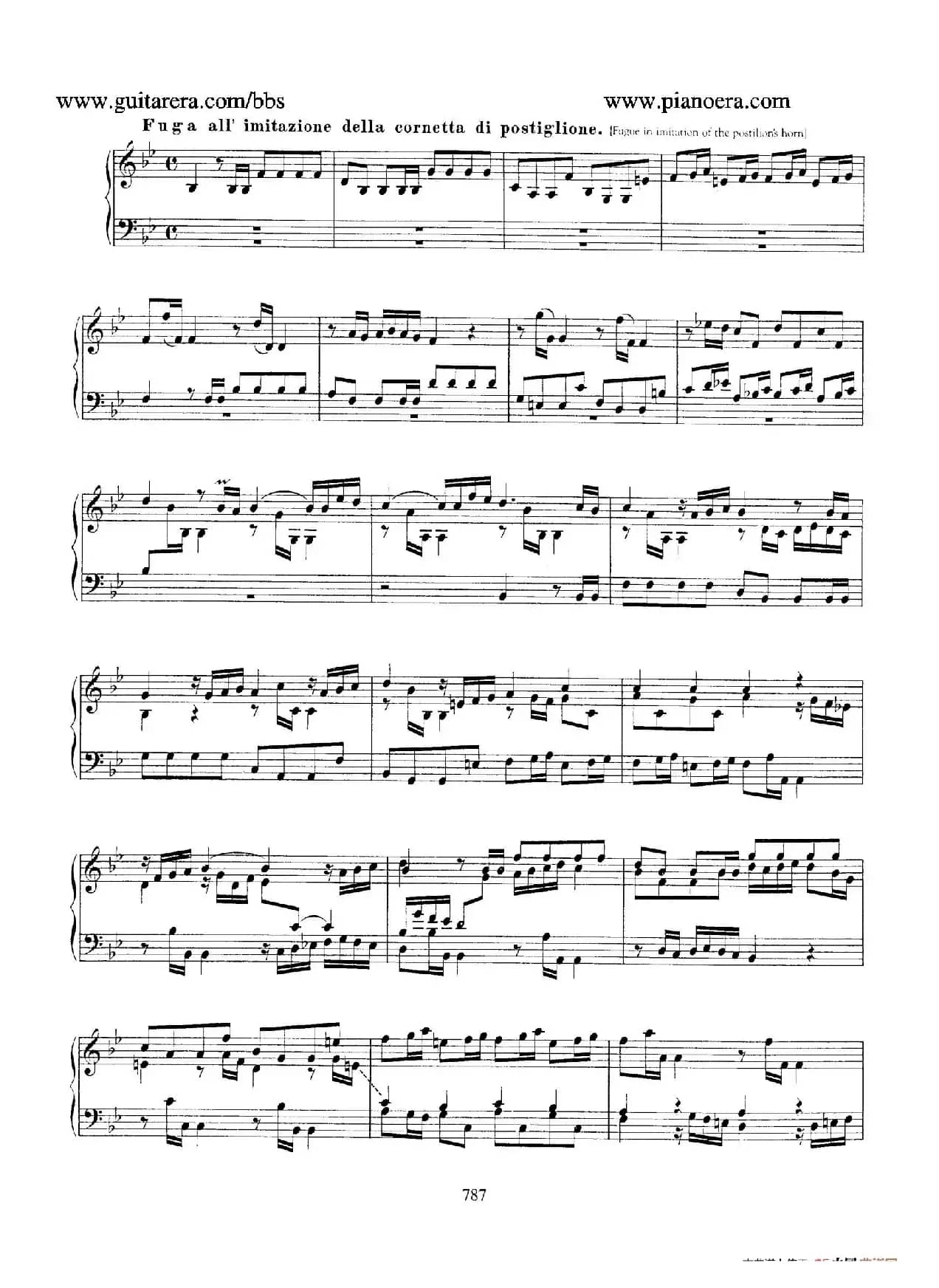 Capriccio in B-flat Major BWV 992（降B大调随想曲）