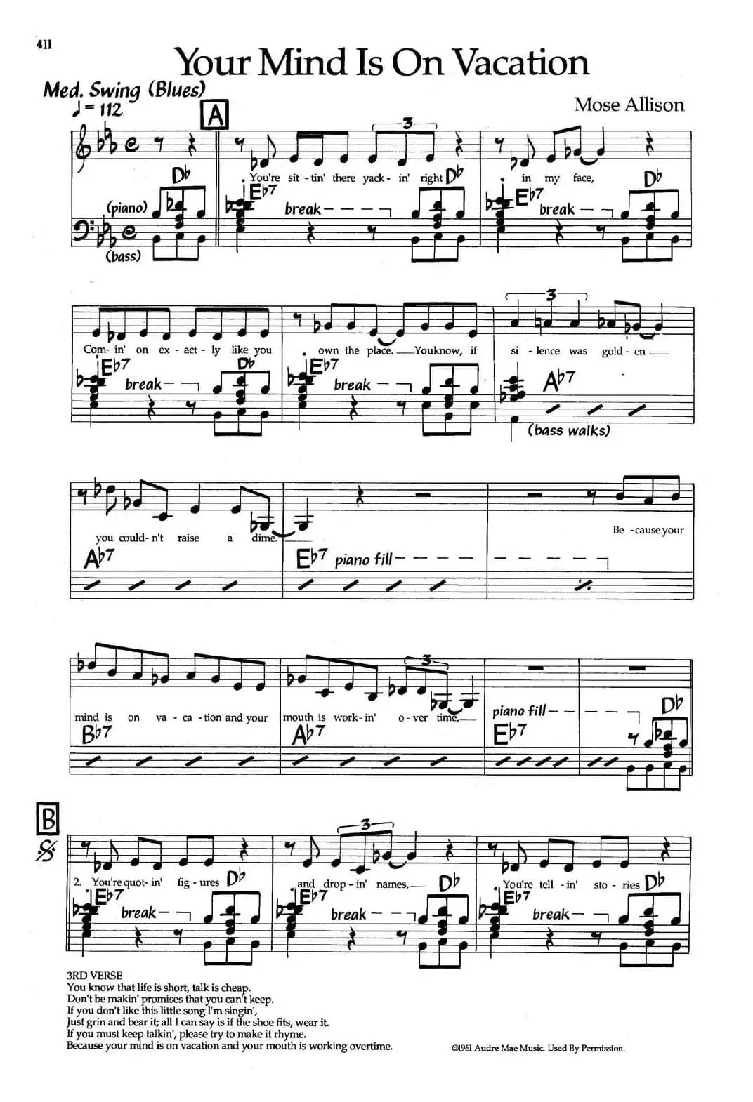 Your Mind On Vacation（爵士钢琴曲）