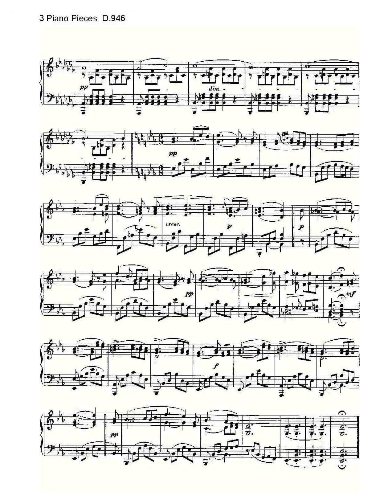 3 Piano Pieces D.946（钢琴三联奏D.946）
