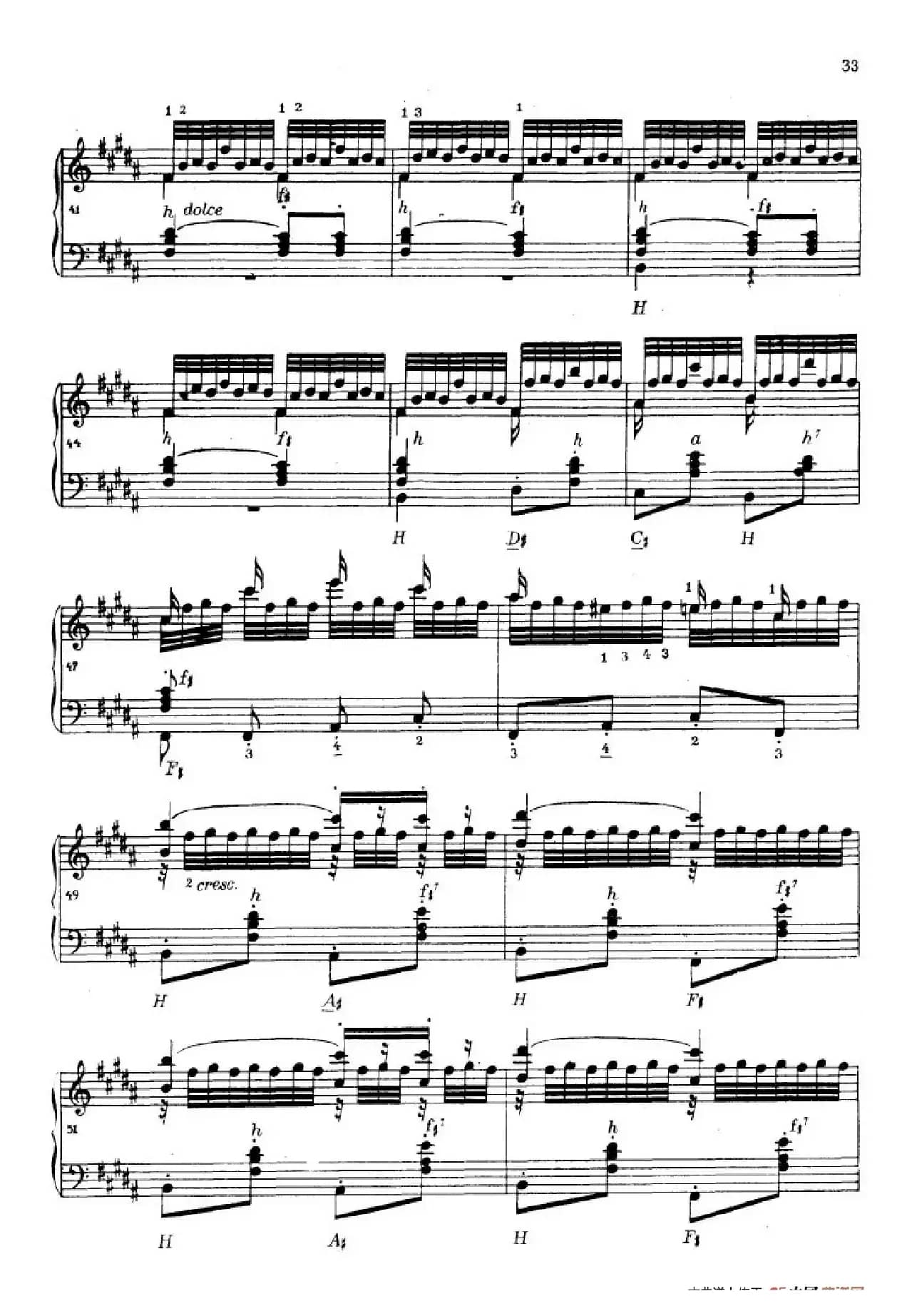 《车尔尼手风琴练习曲集》第Ⅳ册（第6首）