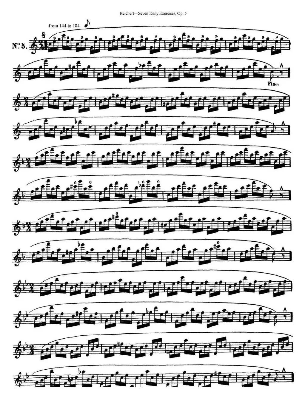 瑞澈特七首每日长笛练习曲Op.5（NO.5）