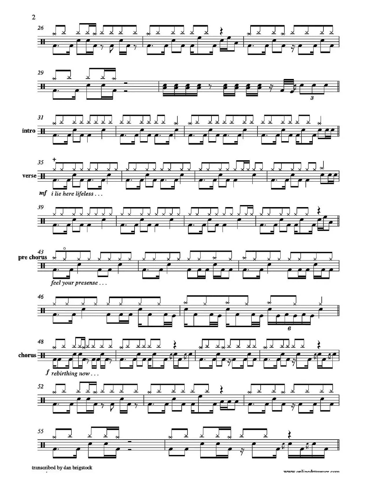 Rebirthing（鼓谱）