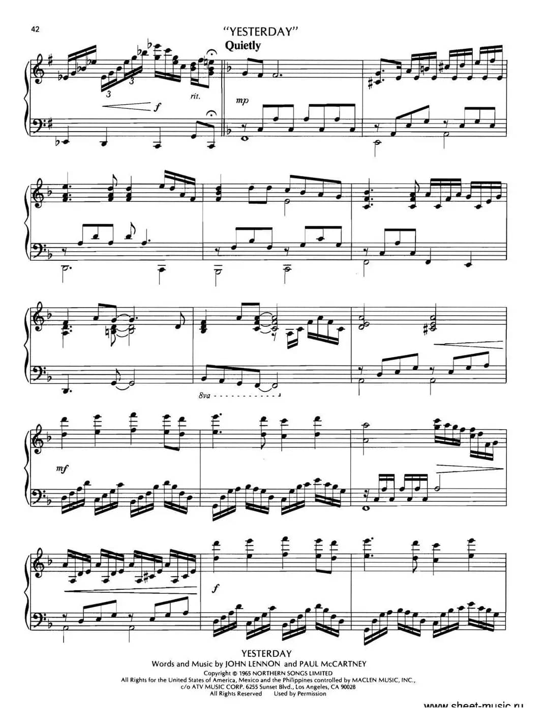 MEDLEY（La Mer（Beyond the Sea）-Yesterday-Till）