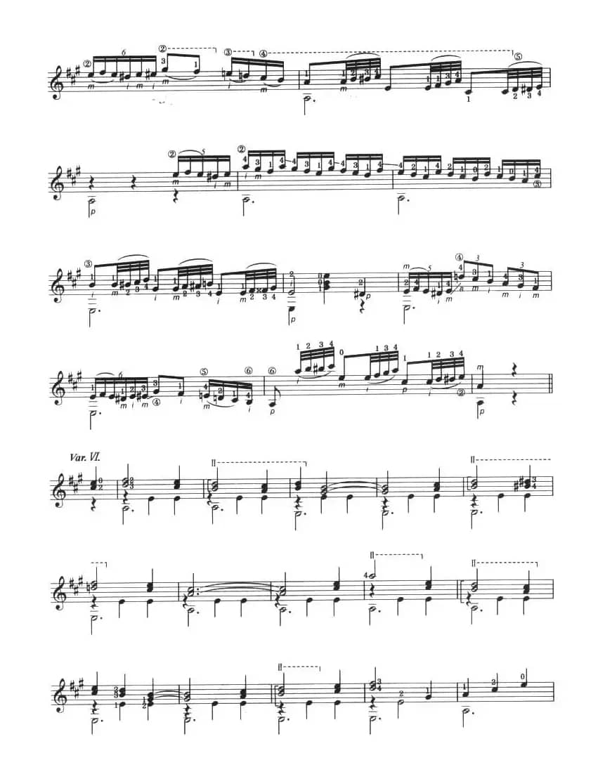 古典吉他考级十级外国乐曲A组（3、威尼斯狂欢节主题与变奏）